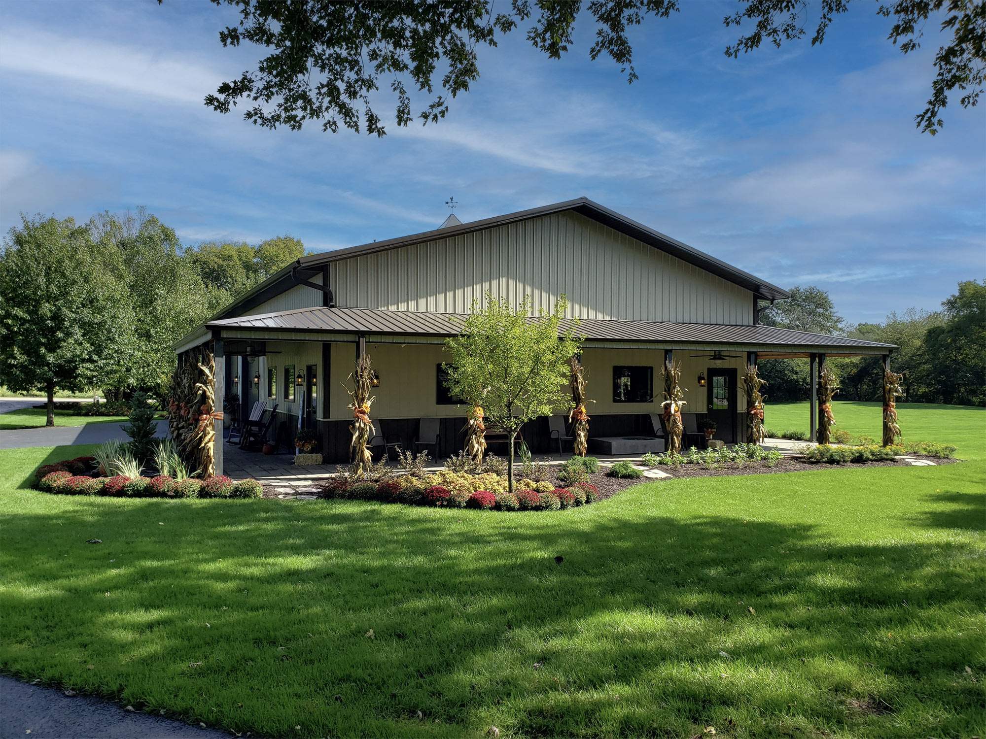 Achieving unity with a kitchen, pool, and firepit